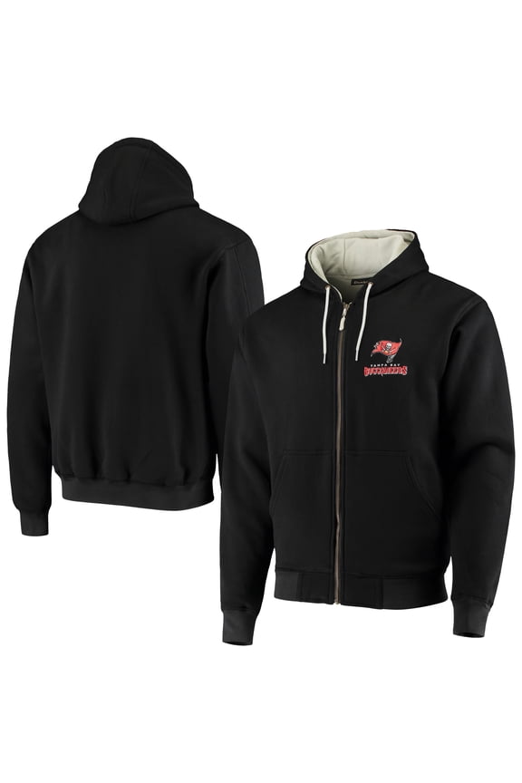 Men's Dunbrooke Black Tampa Bay Buccaneers Craftsman Thermal-Lined Full-Zip Hoodie