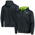 thumbnail image 1 of Men's Dunbrooke College Navy/Neon Green Seattle Seahawks Apprentice Full-Zip Hoodie, 1 of 4