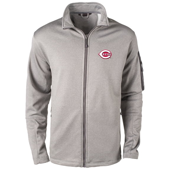 Men's Dunbrooke Heather Gray Cincinnati Reds Pacific Full-Zip Fleece Jacket