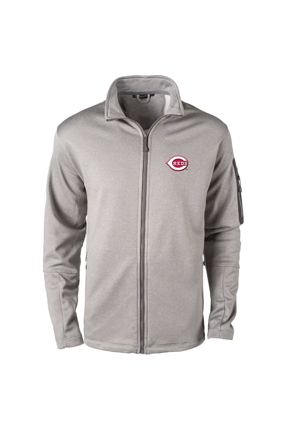 Men's Dunbrooke Heather Gray Cincinnati Reds Pacific Full-Zip Fleece Jacket
