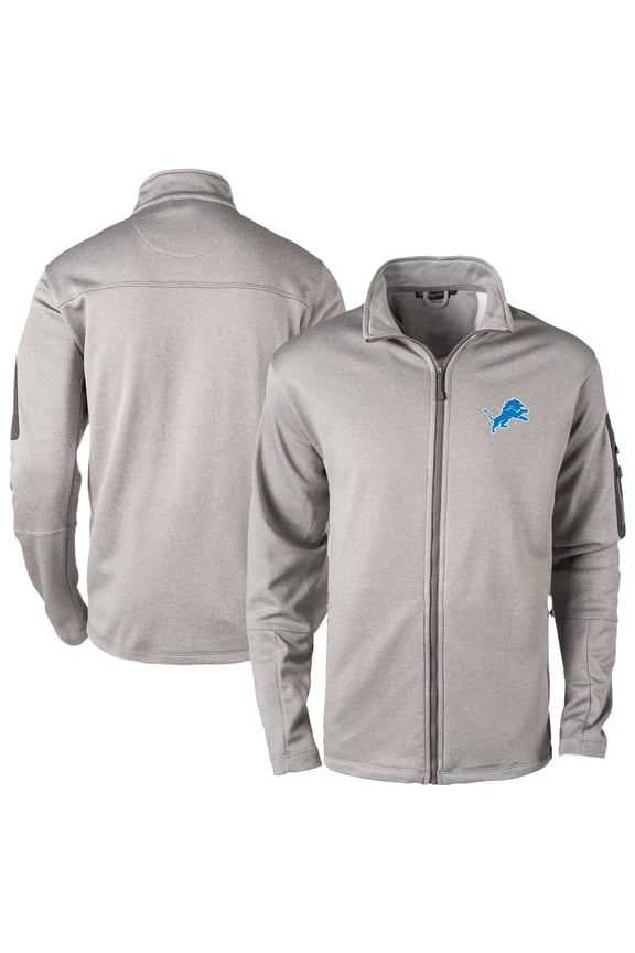 Men's Dunbrooke Heather Gray Detroit Lions Full-Zip Fleece Jacket