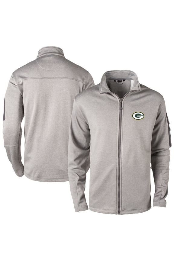 Men's Dunbrooke Heather Gray Green Bay Packers Full-Zip Fleece Jacket