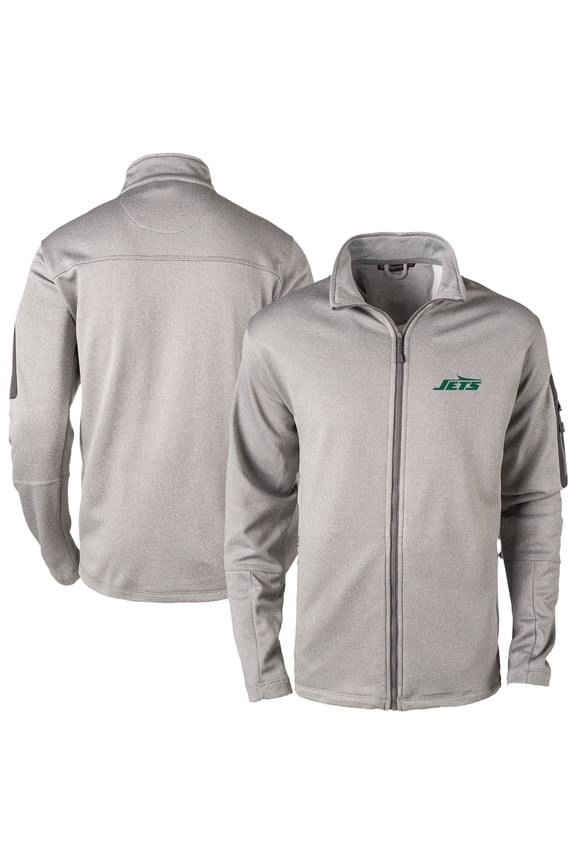 Men's Dunbrooke Heather Gray New York Jets Full-Zip Fleece Jacket
