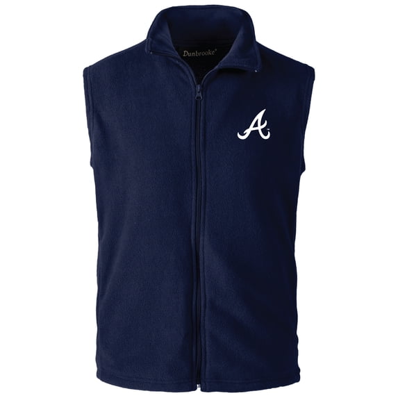 Men's-Dunbrooke Navy Atlanta Braves Full-Zip Vest