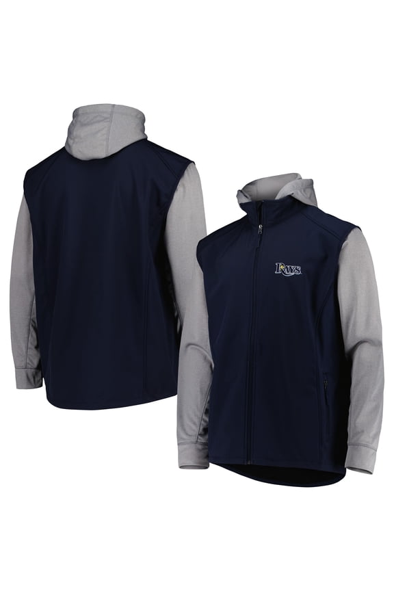 Men's Dunbrooke Navy/Heather Gray Tampa Bay Rays Alpha Full-Zip Jacket