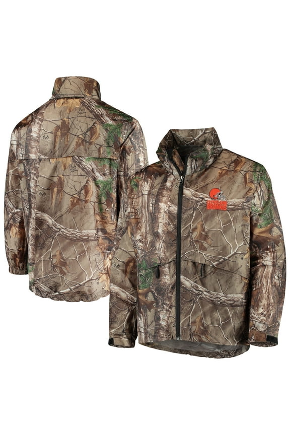 Men's Dunbrooke Realtree Camo Cleveland Browns Circle Sportsman Waterproof Packable Full-Zip Jacket