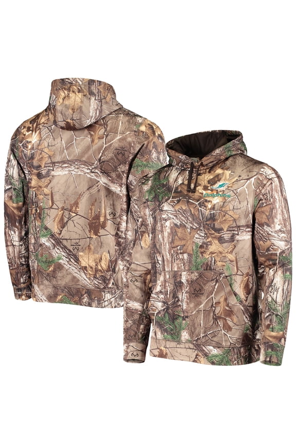 Men's Dunbrooke Realtree Camo Miami Dolphins Circle Champion Tech Fleece Pullover Hoodie