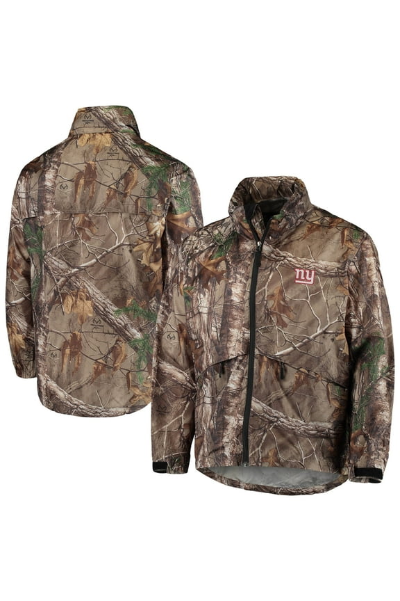 Men's Dunbrooke Realtree Camo New York Giants Circle Sportsman Waterproof Packable Full-Zip Jacket