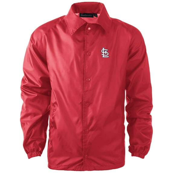 Men's Dunbrooke Red St. Louis Cardinals Coach's Raglan Full-Snap Windbreaker Jacket