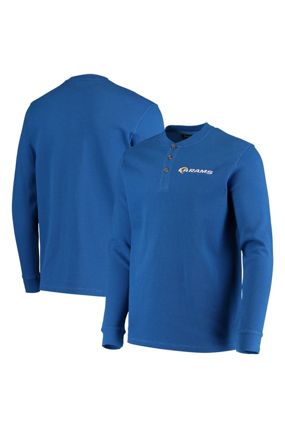 Men's Dunbrooke Royal Los Angeles Rams Logo Maverick Thermal Henley Long Sleeve T-Shirt