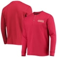 thumbnail image 1 of Men's Dunbrooke Scarlet San Francisco 49ers Logo Maverick Thermal Henley Long Sleeve T-Shirt, 1 of 4