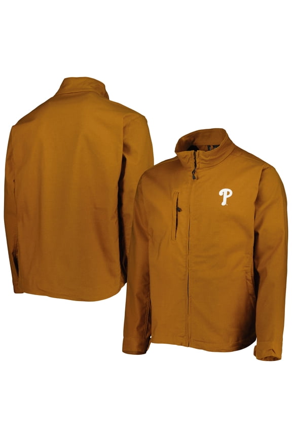 Men's Dunbrooke Tan Philadelphia Phillies Journey Tri-Blend Full-Zip Jacket