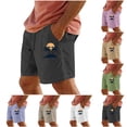 thumbnail image 1 of Men's Dungarees New Belted Wyoming Cargo Short Men Shorts Cargo Men Casual Print Pocket Elastic Waist Straight Half Shorts Pants Sport Pants White L, 1 of 4