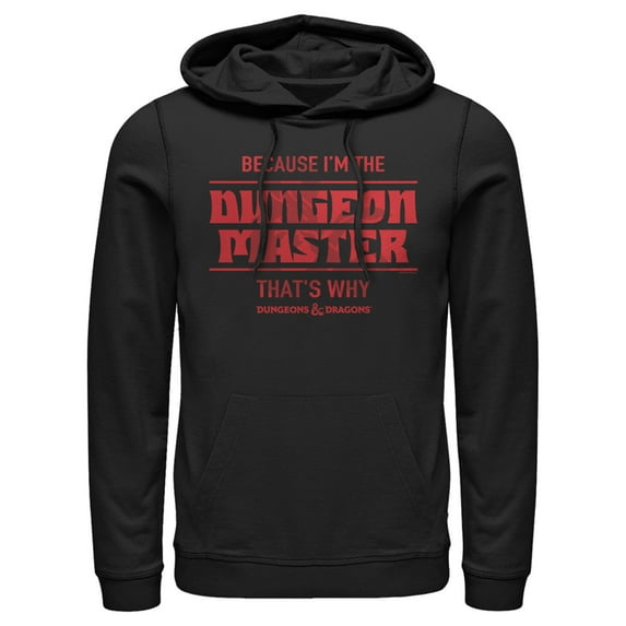 Men's Dungeons & Dragons Because I'm the Dungeon Master, That's Why Pull Over Hoodie Black 3X Large