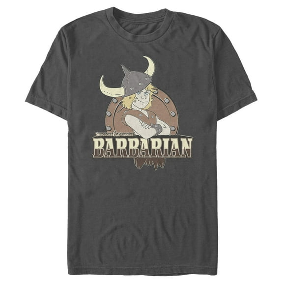 Men's Dungeons & Dragons Bobby the Barbarian Cartoon  Graphic Tee Charcoal X Large