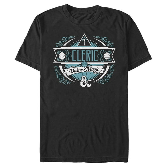 Men's Dungeons & Dragons Cleric Divine Magic Graphic Tee Black Small