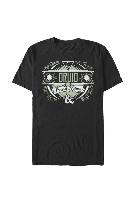 Men's Dungeons & Dragons Druid Force of Nature Badge Graphic Tee Black 2X Large