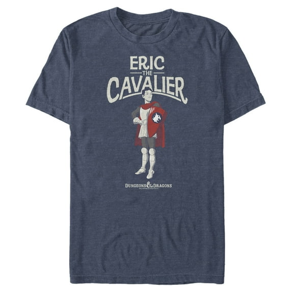 Men's Dungeons & Dragons Eric the Cavalier Pose Cartoon  Graphic Tee Navy Blue Heather Medium