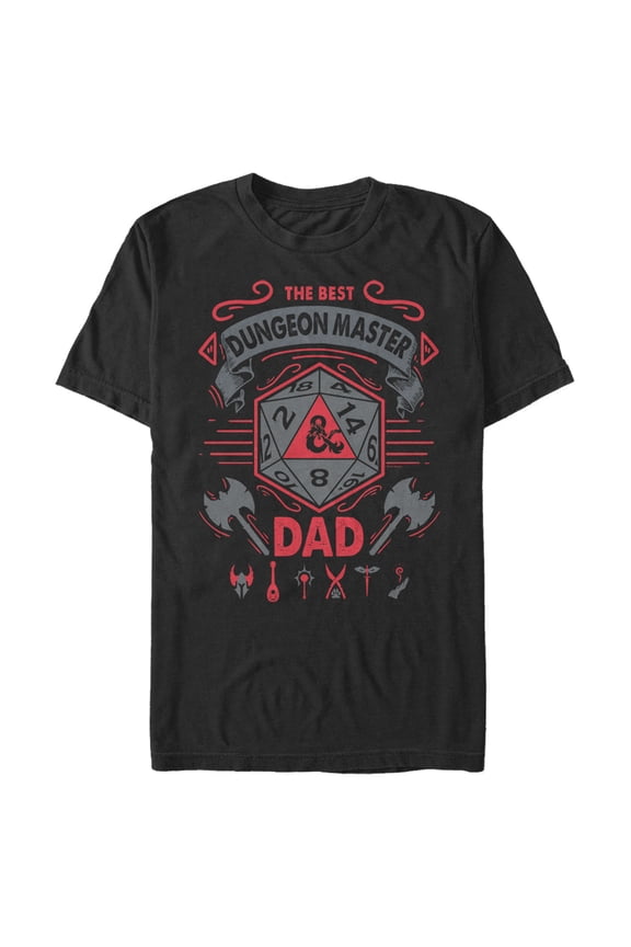 Men's Dungeons & Dragons Father's Day Best Dungeon Master Dad Graphic Tee Black 2X Large