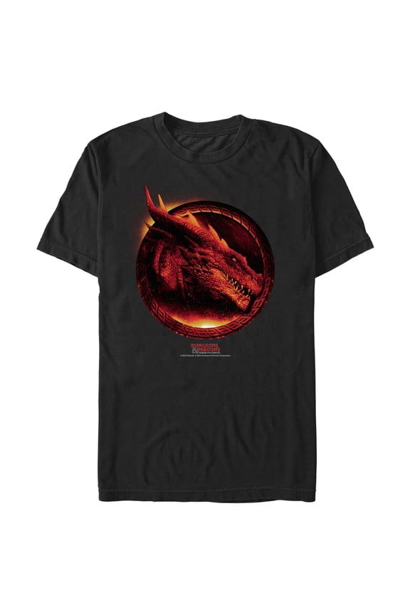 Men's Dungeons & Dragons: Honor Among Thieves Dragon Circle Graphic Tee Black Medium