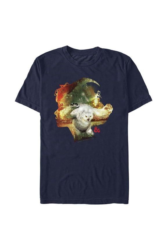Men's Dungeons & Dragons: Honor Among Thieves Owlbear Silhouette Graphic Tee Navy Blue 3X Large