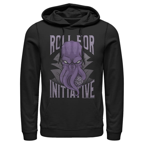 Men's Dungeons & Dragons Illithid Roll for Initiative Pull Over Hoodie Black Small
