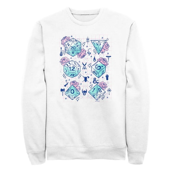 Men's Dungeons & Dragons Pastel Floral Dice  Sweatshirt