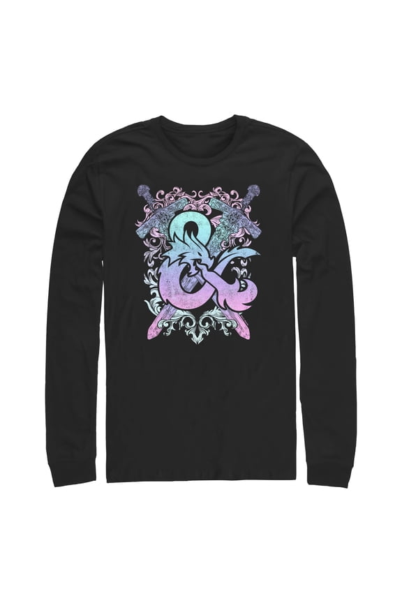 Men's Dungeons & Dragons Pastel Rainbow Logo Long Sleeve Shirt
