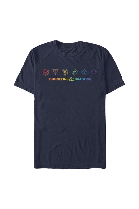 Men's Dungeons & Dragons Rainbow Dice Logo Graphic T-Shirt