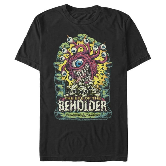 Men's Dungeons & Dragons The Eye of the Beholder With Skulls  Graphic Tee Black X Large