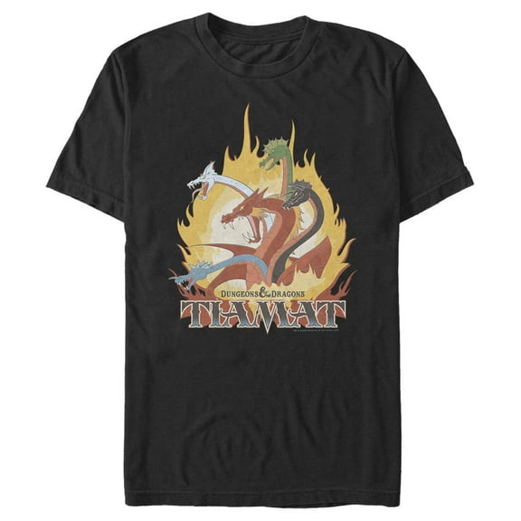 Men's Dungeons & Dragons Tiamat Dragon Cartoon  Graphic Tee Black Small