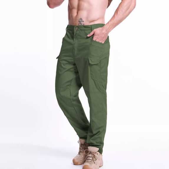 Men's Durable Cargo Pants Multi-Pocket Relaxed Stretch Outdoor Daily Pants