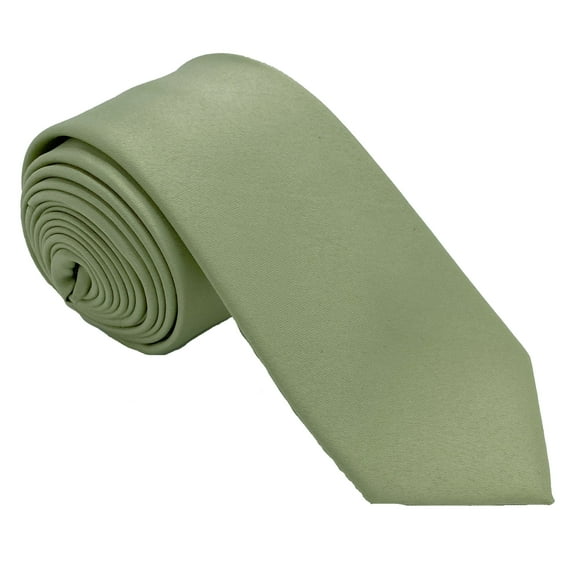 Men’s Dusty Sage Formal Satin Self-Tie Necktie in a Variety of Colors by Spencer J’s Signature Satin Collection