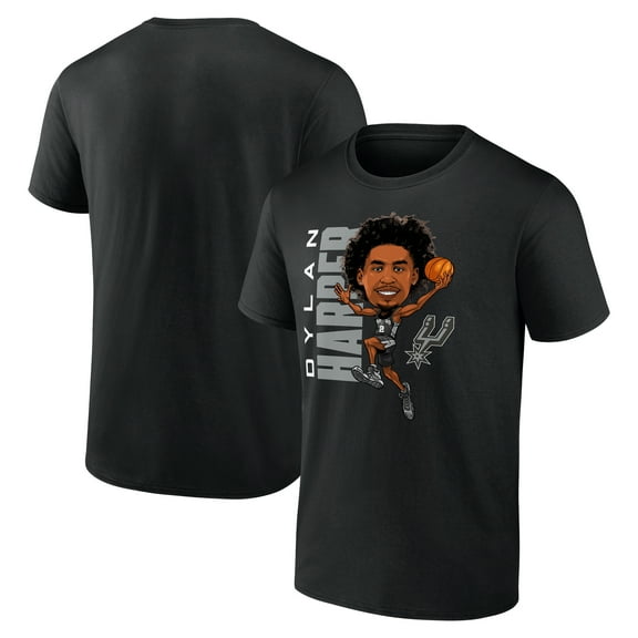 Men's Dylan Harper Black San Antonio Spurs Caricature T-Shirt