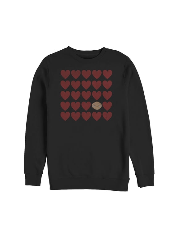 Men's E.T. the Extra-Terrestrial Valentine Alien Heart Sweatshirt Black Small