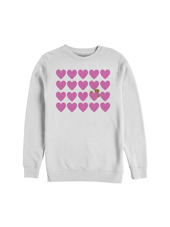 Men's E.T. the Extra-Terrestrial Valentine Hidden Alien Heart Sweatshirt White Medium