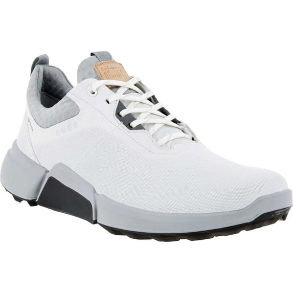 Men's ECCO BIOM Hybrid 4 GORE-TEX Golf Sneaker White/Concrete Dritton Leather 42 M