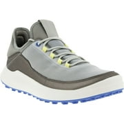 Mens ECCO Core Mesh Hybrid Golf Sneaker Concrete/Sunny Lime Textile