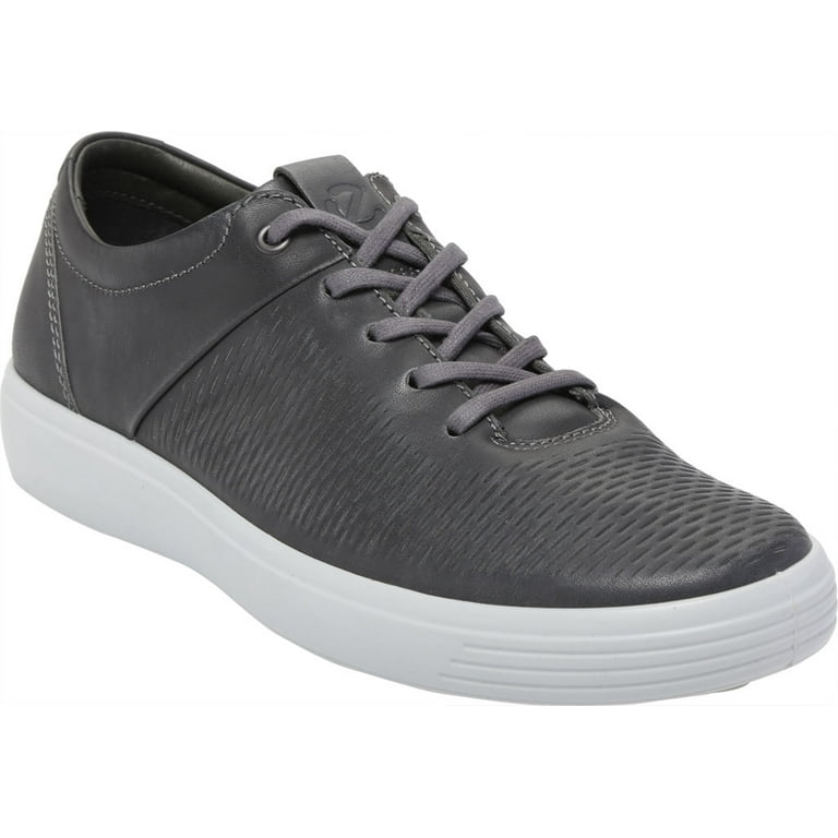 Men's ECCO Soft Premium Tie Perforated Sneaker Titanium Full