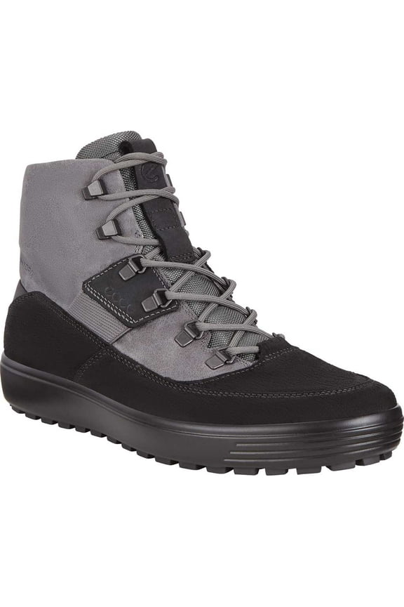Men's ECCO Soft 7 Tred Terrain Hydromax Boot Black/Titanium/PrimaLoft Cow Leather/Yak Nubuck 48 M