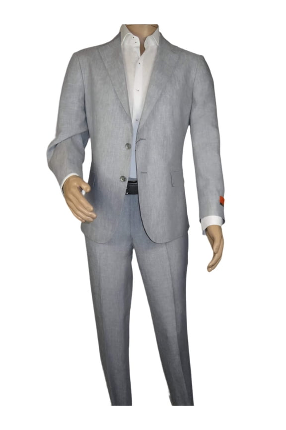 Men's ENZO 100% Linen Spring Summer Suit Light Weight Breathable E58302-4 Gray
