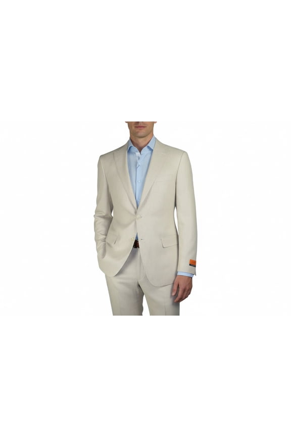 Men's ENZO Linen Spring Summer Suit Light Weight Breathable E58302-7 Natural