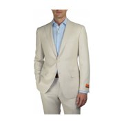 Men's ENZO Linen Spring Summer Suit Light Weight Breathable E58302-7 Natural