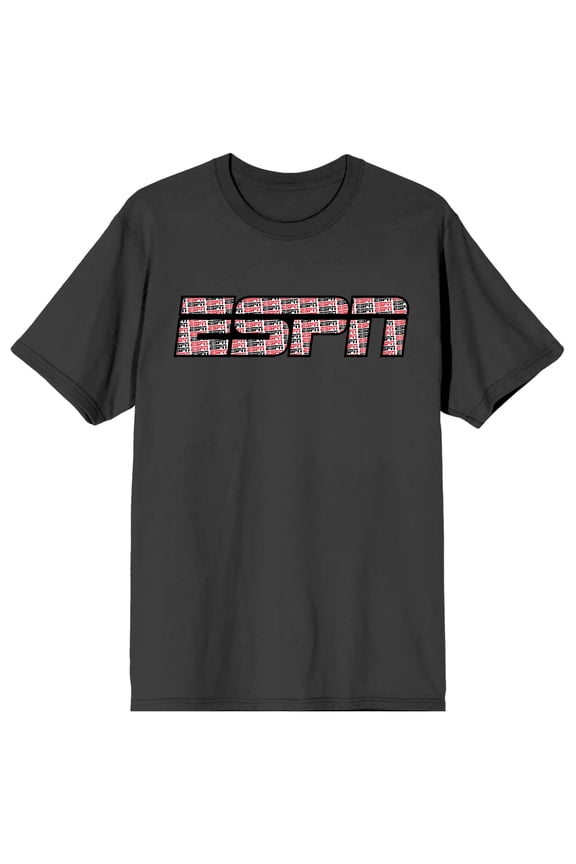ESPN Company Logo Pattern on Company Logo on gray Short Sleeve Adult T-Shirt-Medium