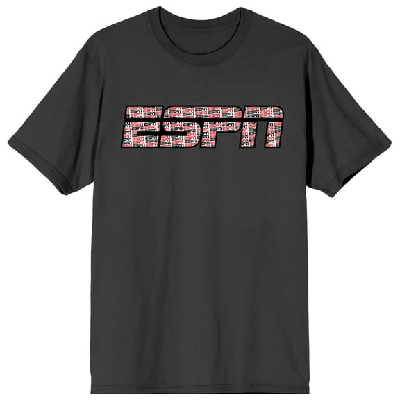 ESPN Company Logo Pattern on Company Logo on gray Short Sleeve Adult T-Shirt-Small