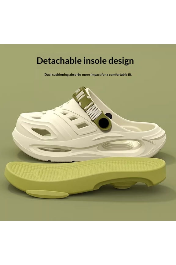 Men's EVA Clogs with Adjustable Heel Strap, Non-Slip Lightweight Slip-On Sandals with Shock Absorption for Hospital, Outdoor, and Casual Wear