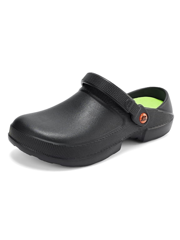 Men's EVA Kitchen Work Clogs, Non Slip Oil Resistant Chef Shoes, Adjustable Heel Strap, Lightweight Waterproof Cushioned Work Shoes