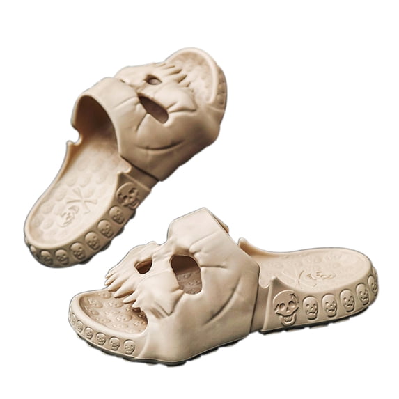 Men's EVA Open Toe Skull Design Slippers – Lightweight & Comfortable Summer Slippers for Casual Wear