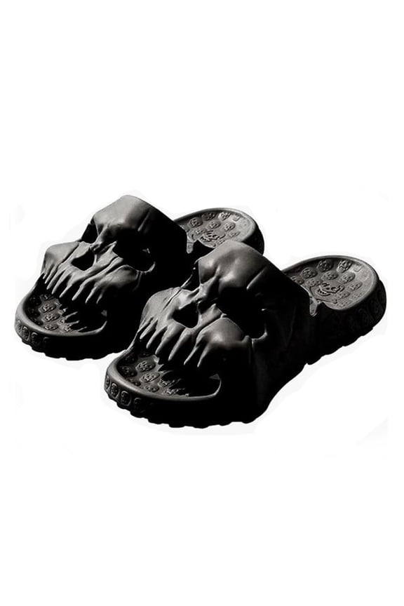 Men's EVA Open Toe Skull Design Slippers – Lightweight & Comfortable Summer Slippers for Casual Wear
