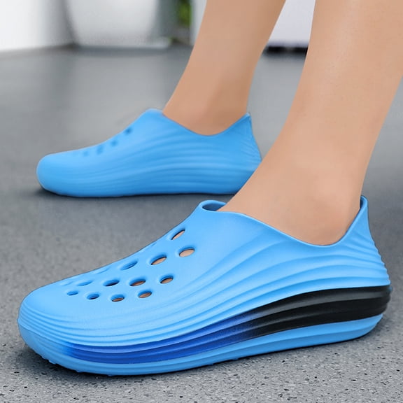 Men's EVA Slip-On Clogs, Breathable Water Shoes with Thick Cushioned Sole and Gradient Accent for Beach, Pool, and Casual Wear